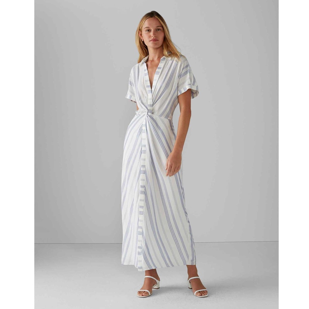 Club Monaco Striped Twist Front Maxi Dress 12